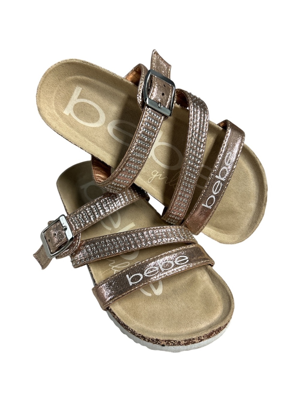 Bebe girls rose gold sandals